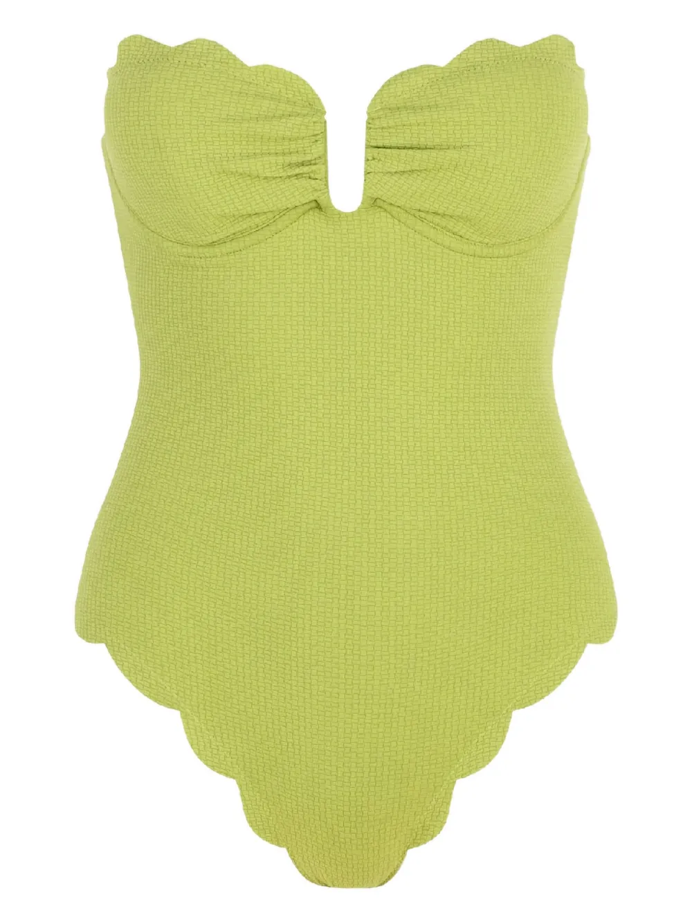 Marysia Lisbon scalloped-hem swimsuit - Verde
