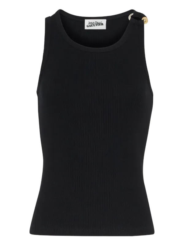 Jean Paul Gaultier piercing-detail Tank Top Black FARFETCH GE