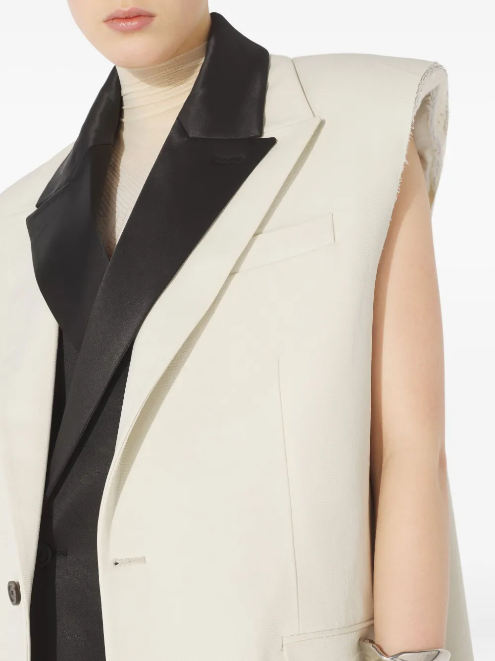 Jean Paul Gaultier Tweekleurige top Beige
