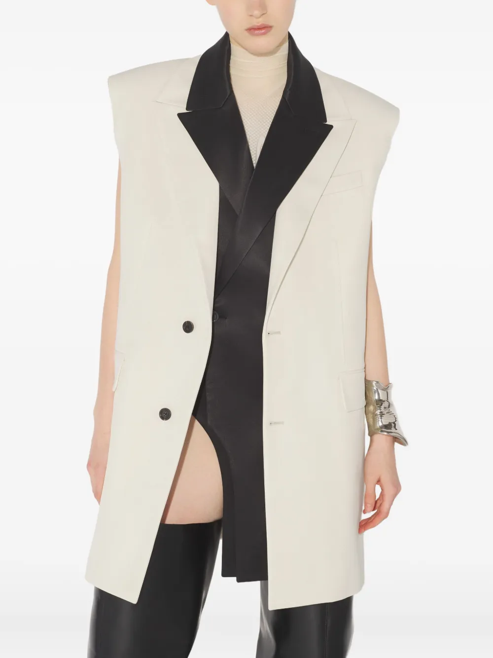 Jean Paul Gaultier Tweekleurige top Beige