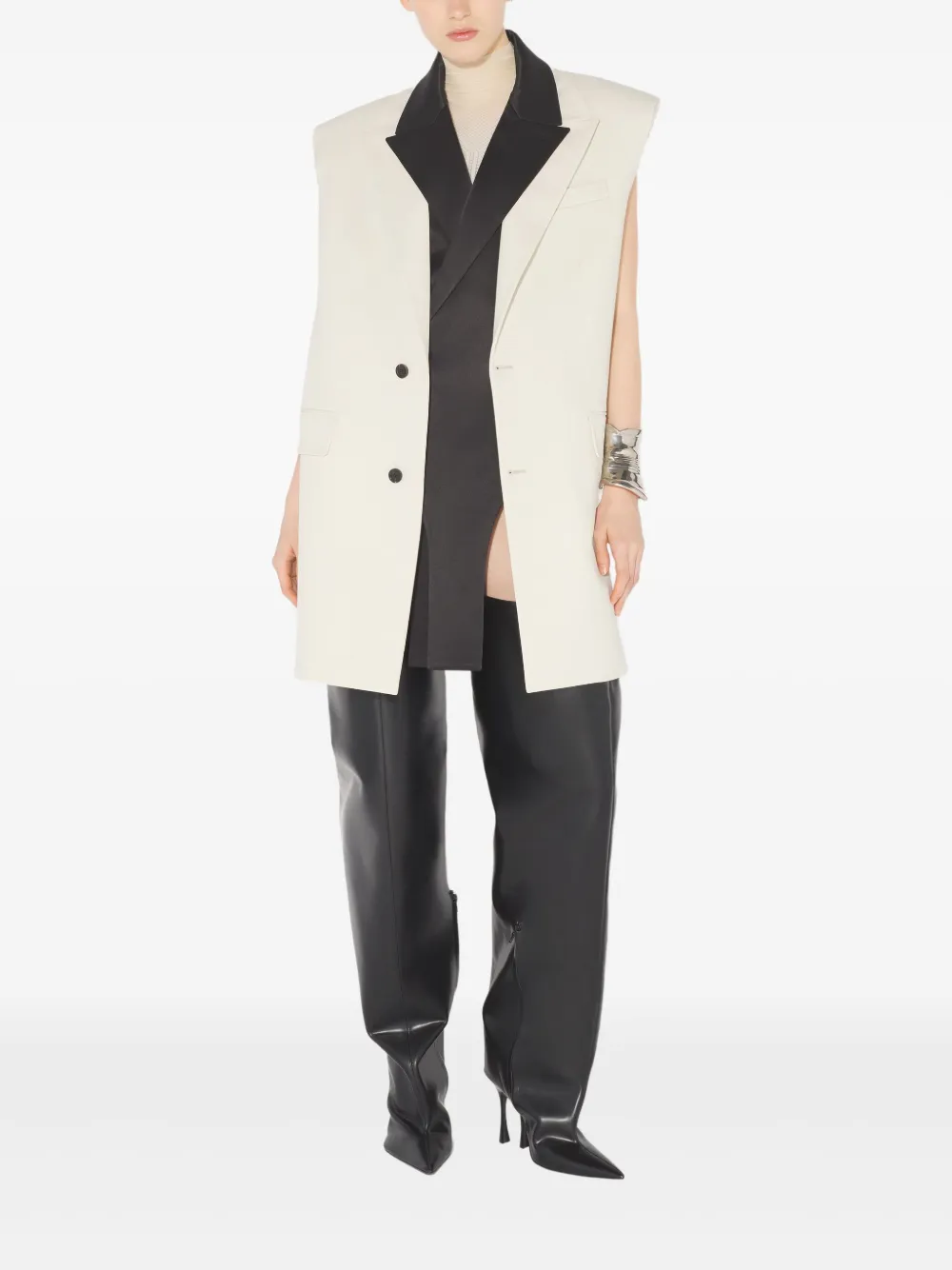 Jean Paul Gaultier Tweekleurige top Beige