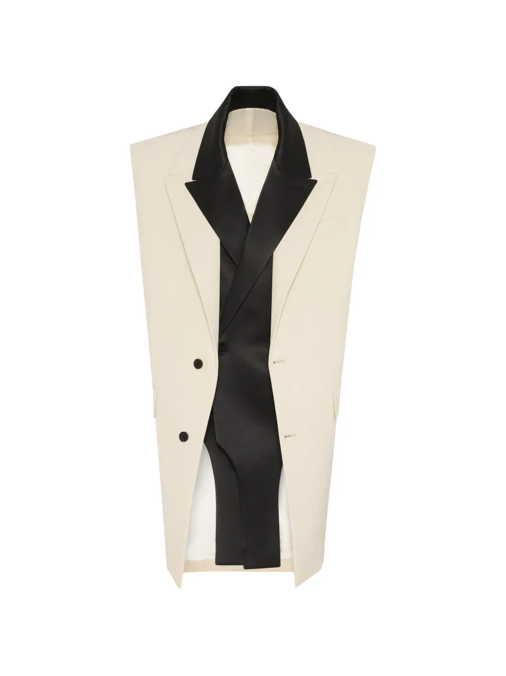 Jean Paul Gaultier two-tone design vest - Neutrals