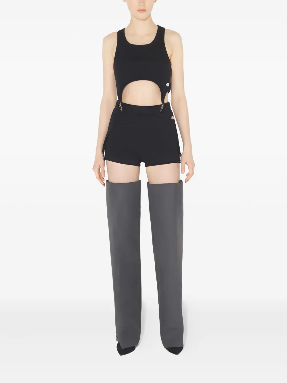 Jean Paul Gaultier Drijvende elastische slofjes Grijs