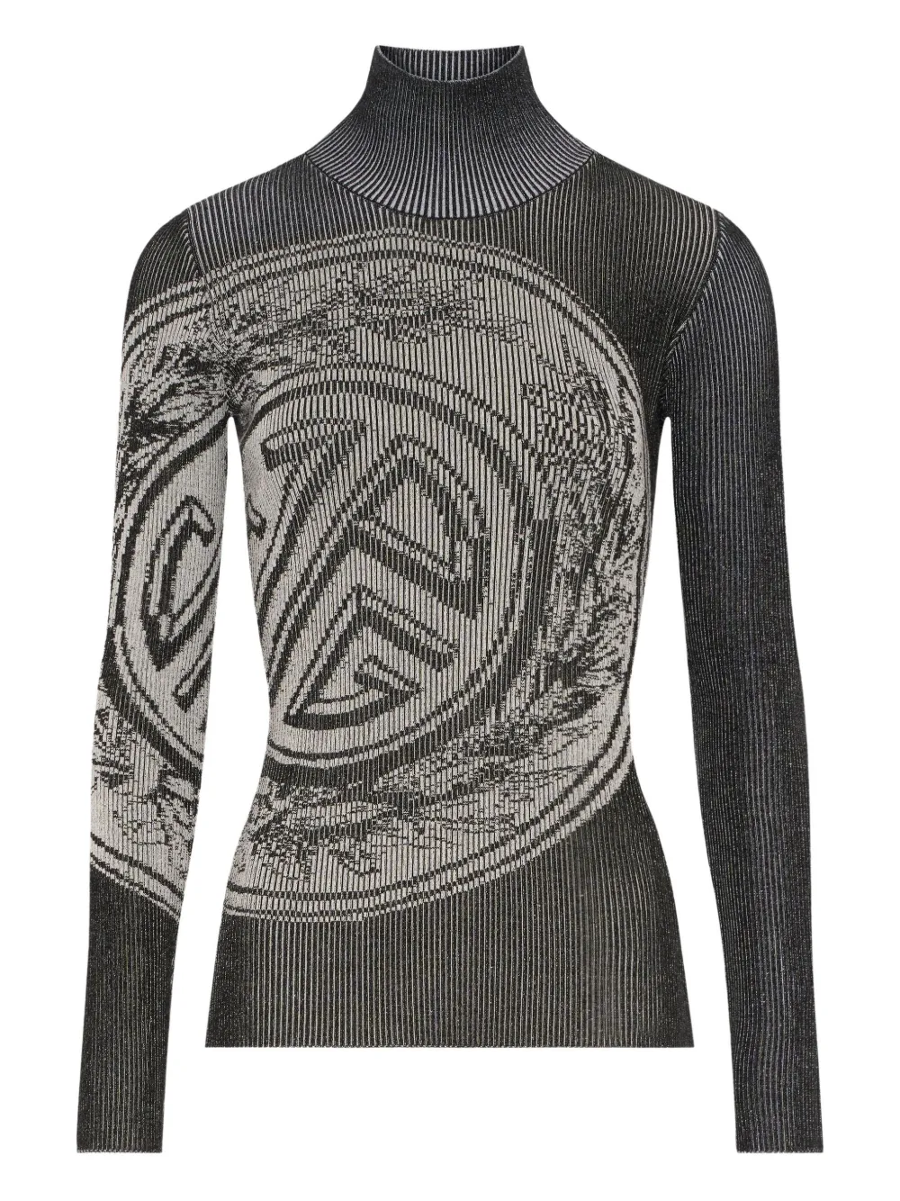 Jean Paul Gaultier Laurel Stamp Jacquard Long-sleeves Sweater In Gray