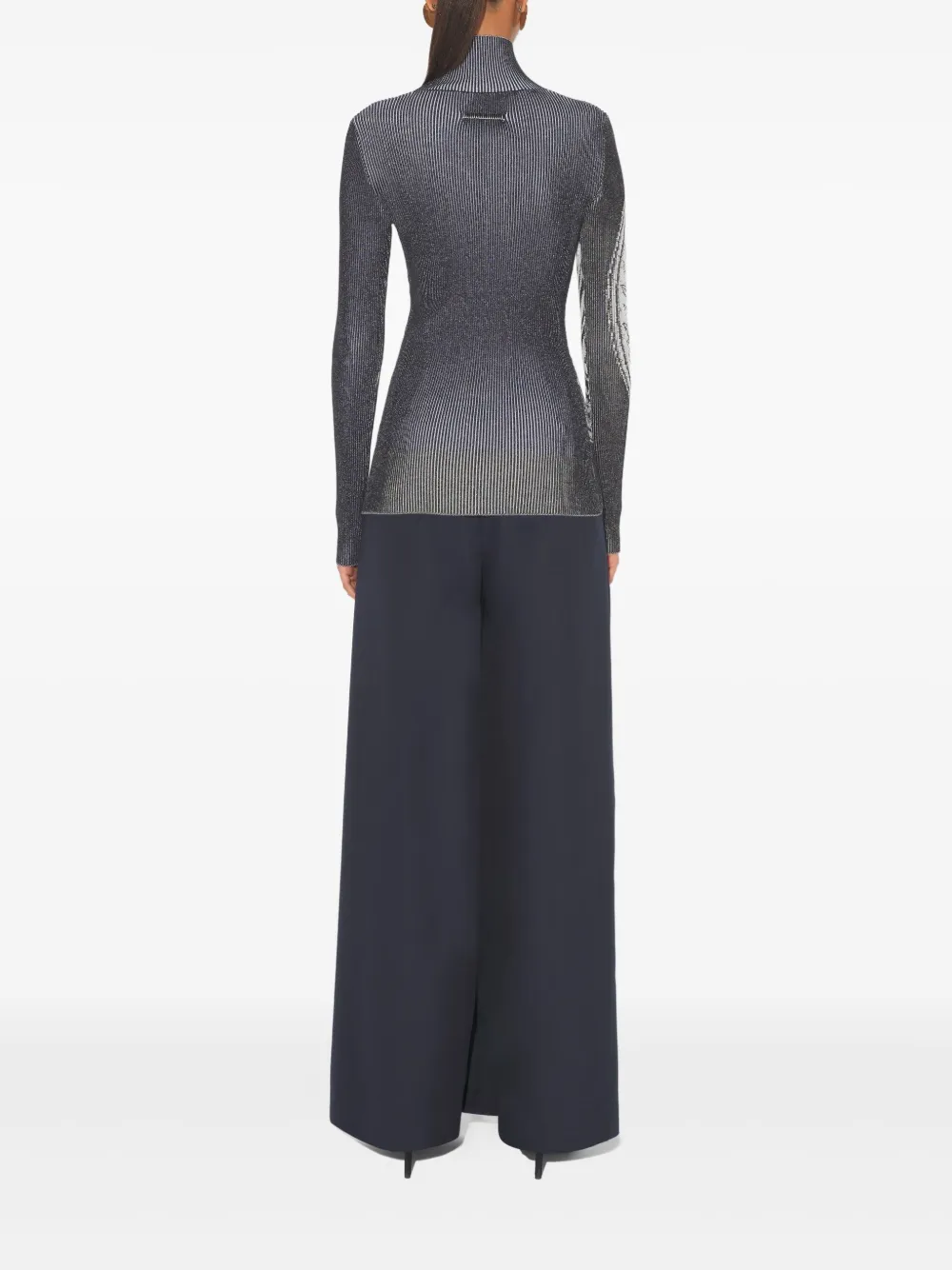 Jean Paul Gaultier Laurel Stamp Jacquard Long-sleeves Sweater In Gray