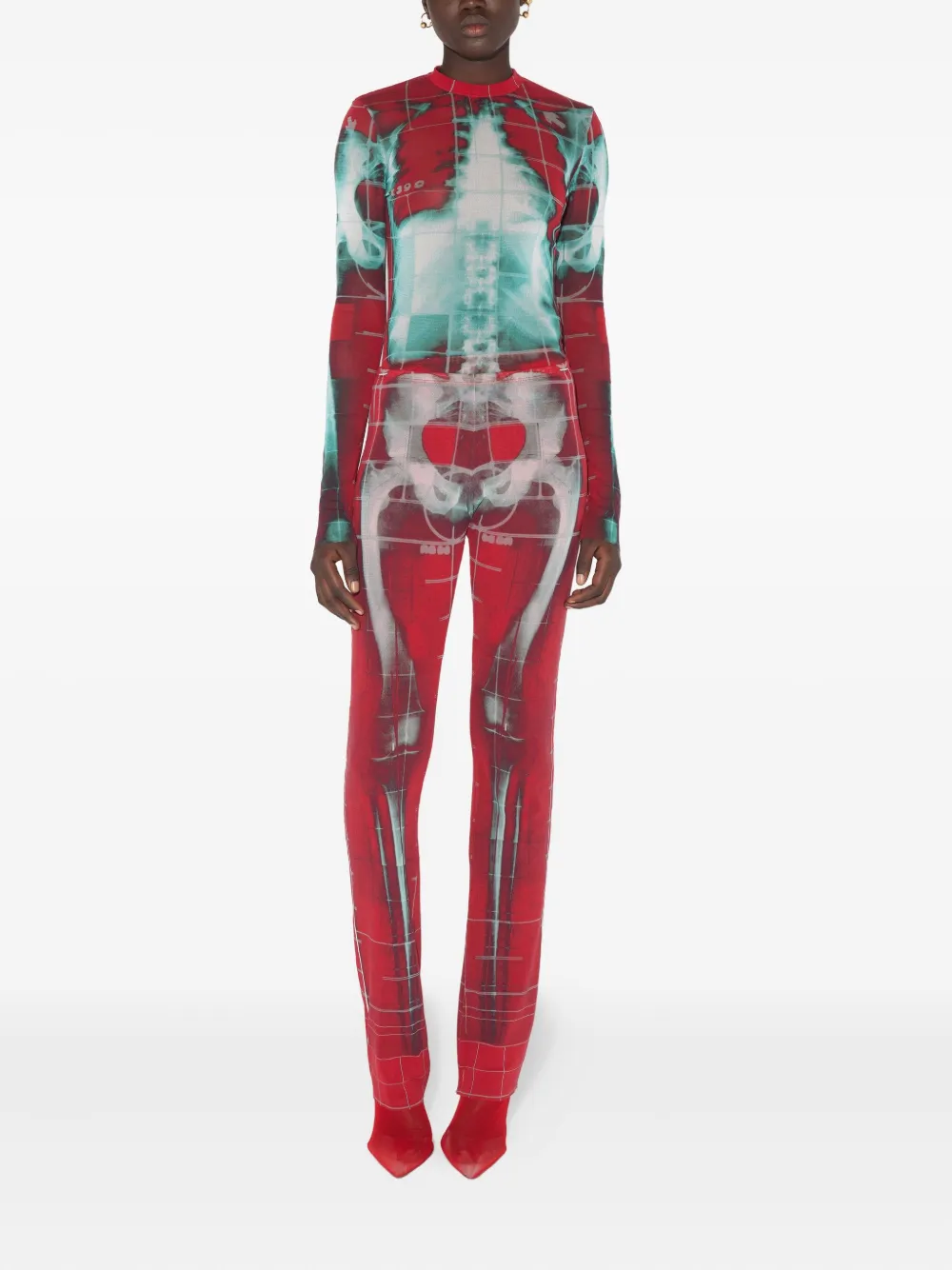 Jean Paul Gaultier Broek met mesh - Rood