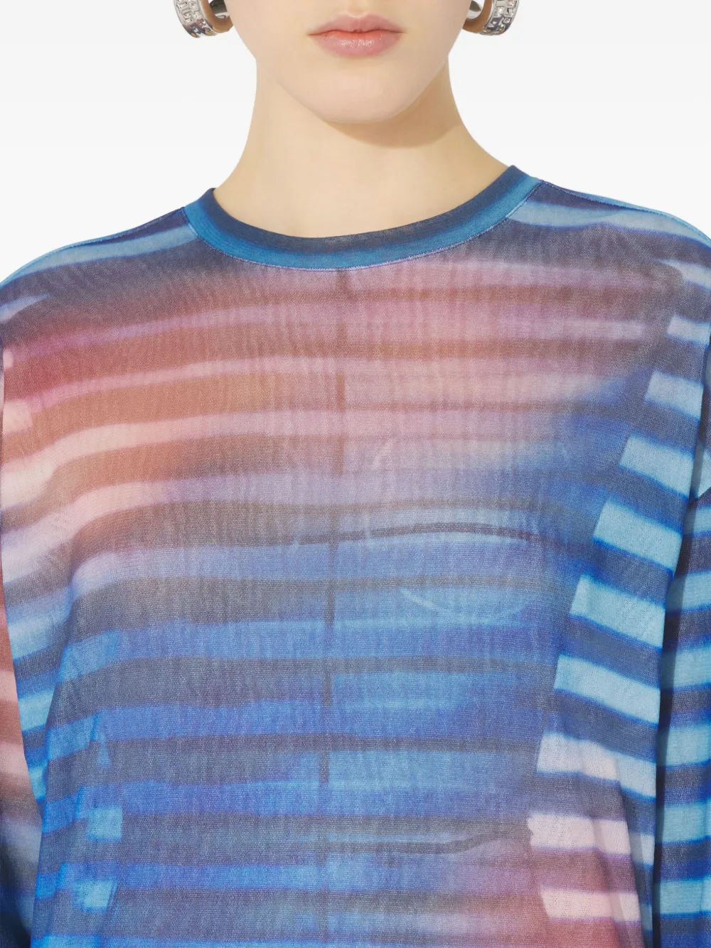 Jean Paul Gaultier Striped Top In Blue