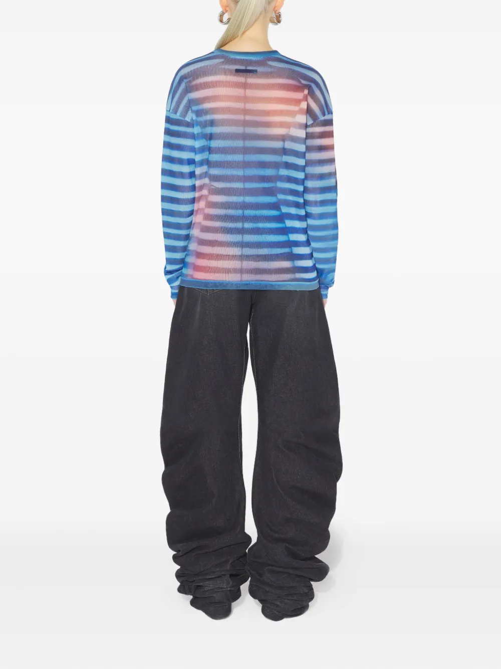 Jean Paul Gaultier Striped Top In Blue