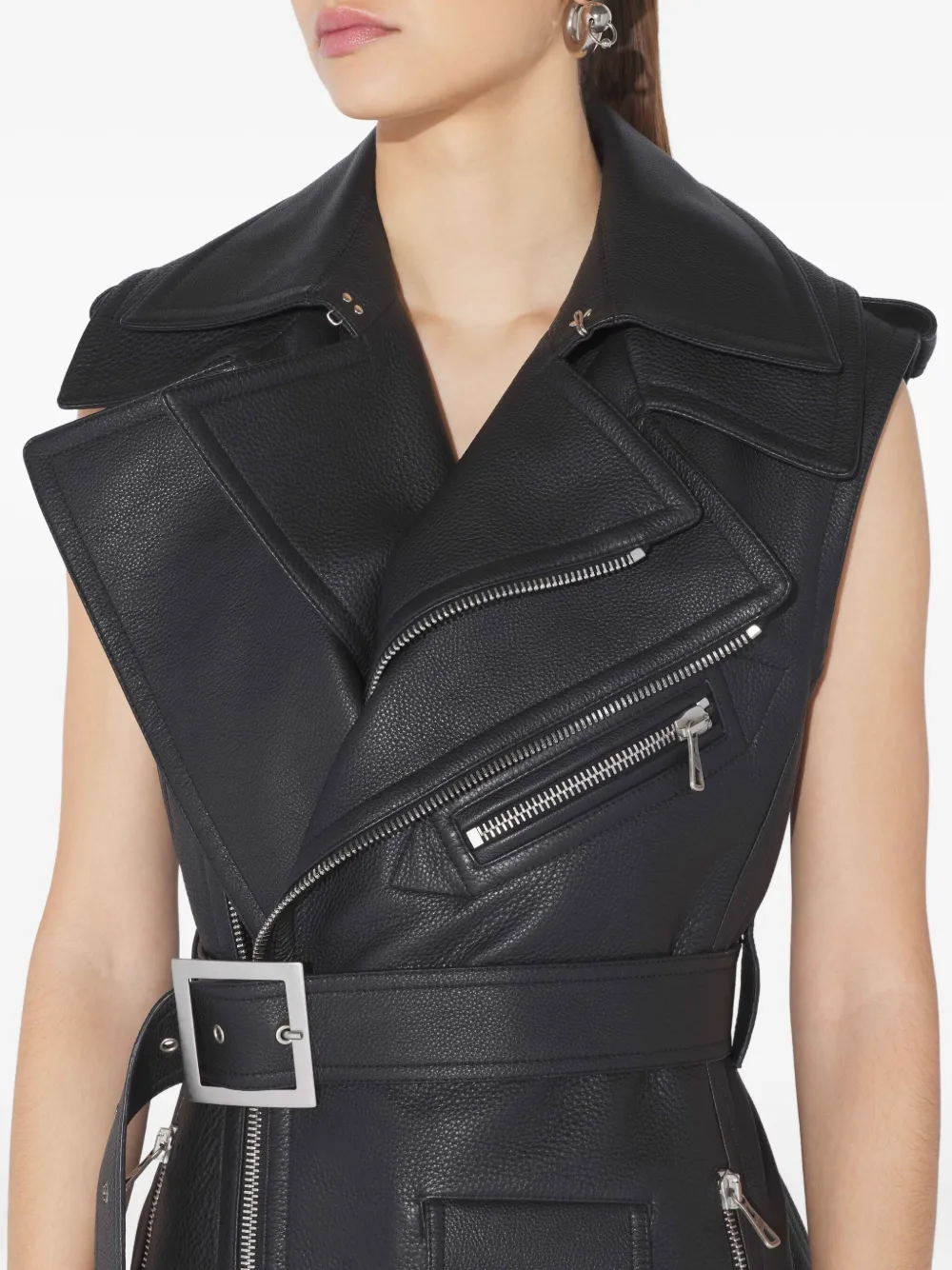 Jean Paul Gaultier Leren gilet Zwart