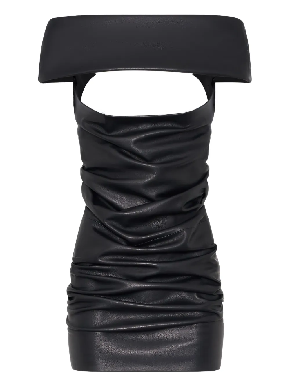 Jean Paul Gaultier Leather Mini Dress In Black