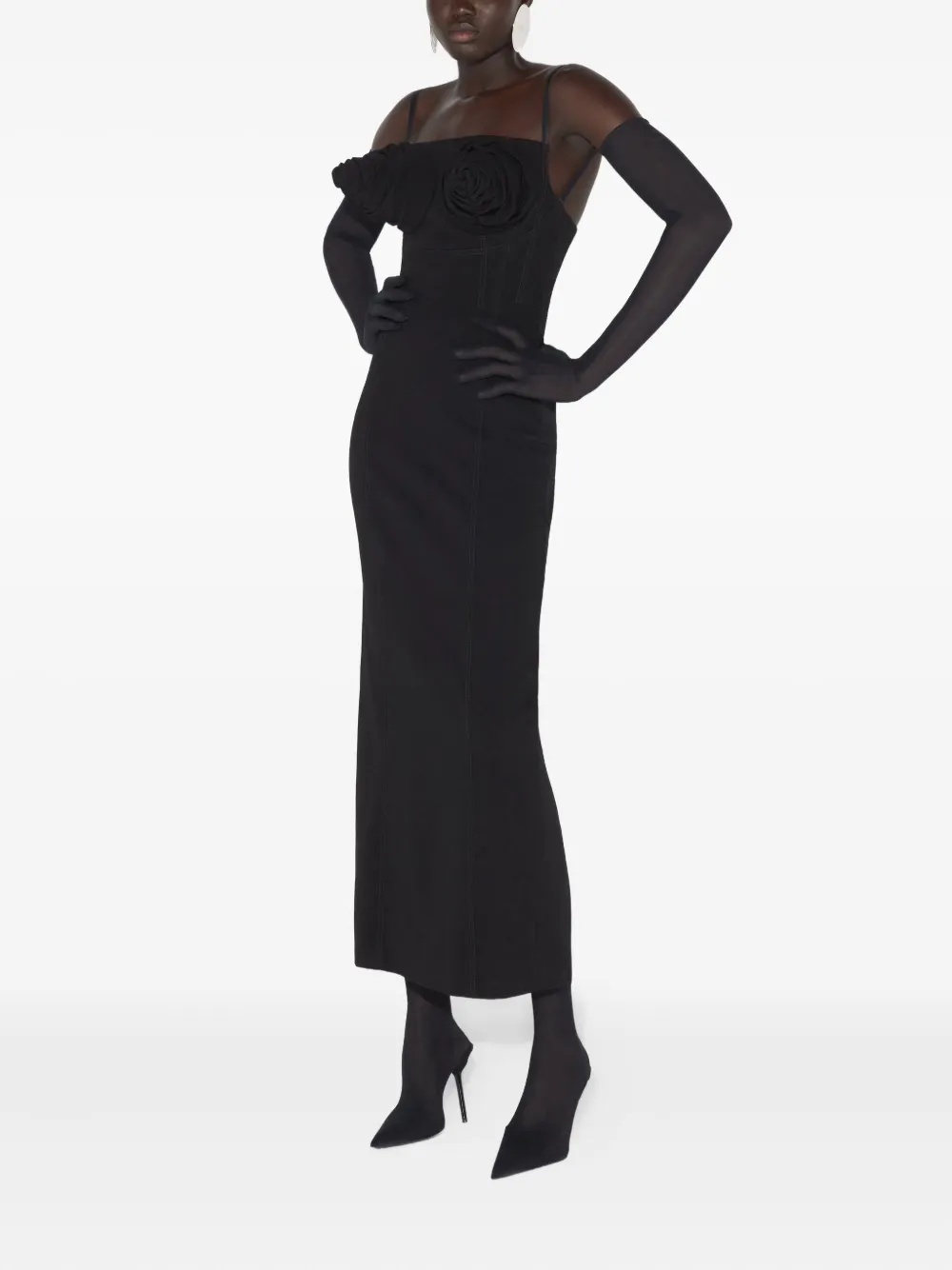 Jean Paul Gaultier Conical Bra Cup Maxi Dress In Black