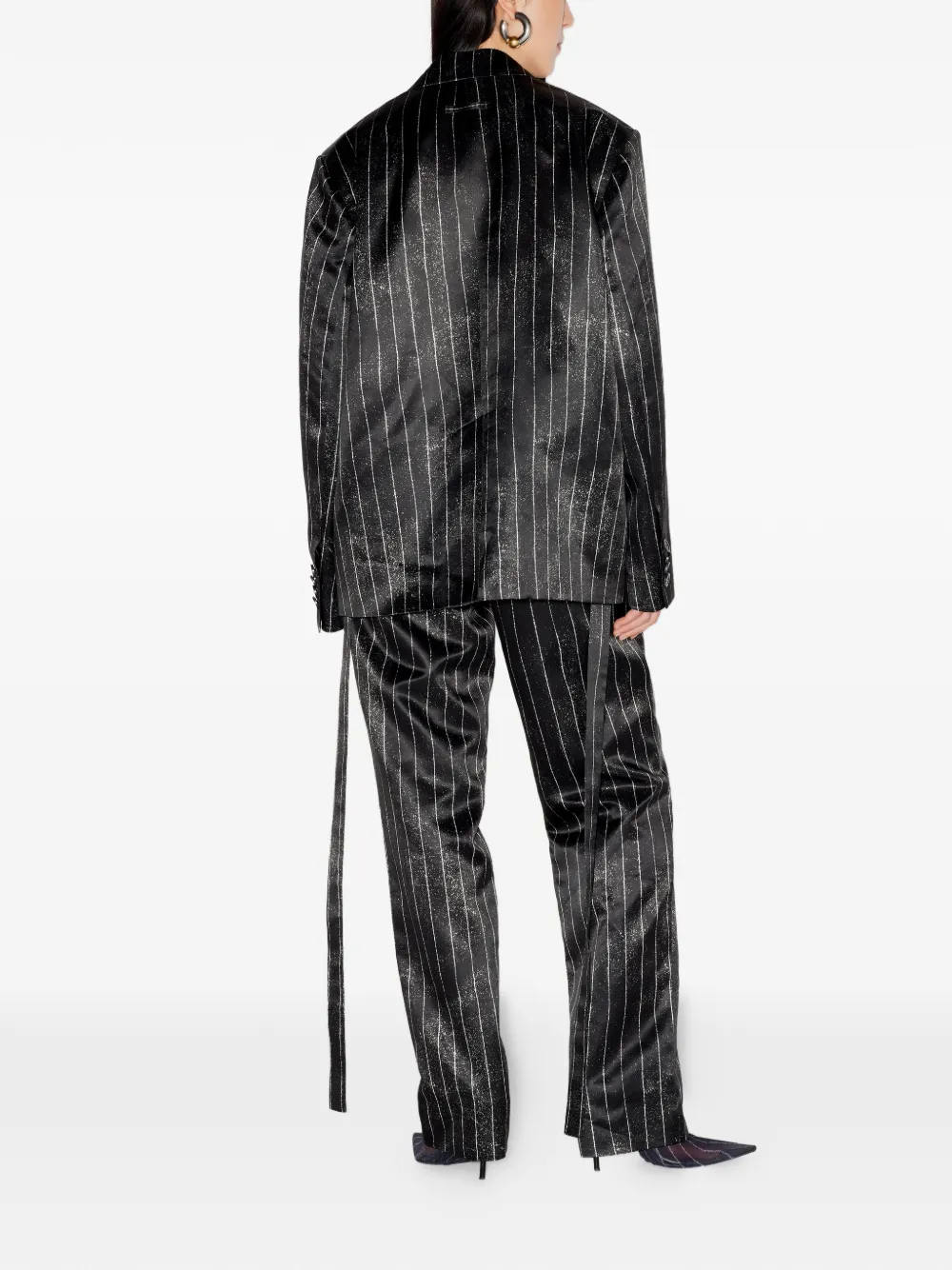  Jean Paul Gaultier Pinstripe-pattern Jacket - Black 