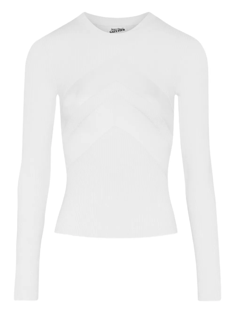 Jean Paul Gaultier Le Top Blanc À Chevrons In White