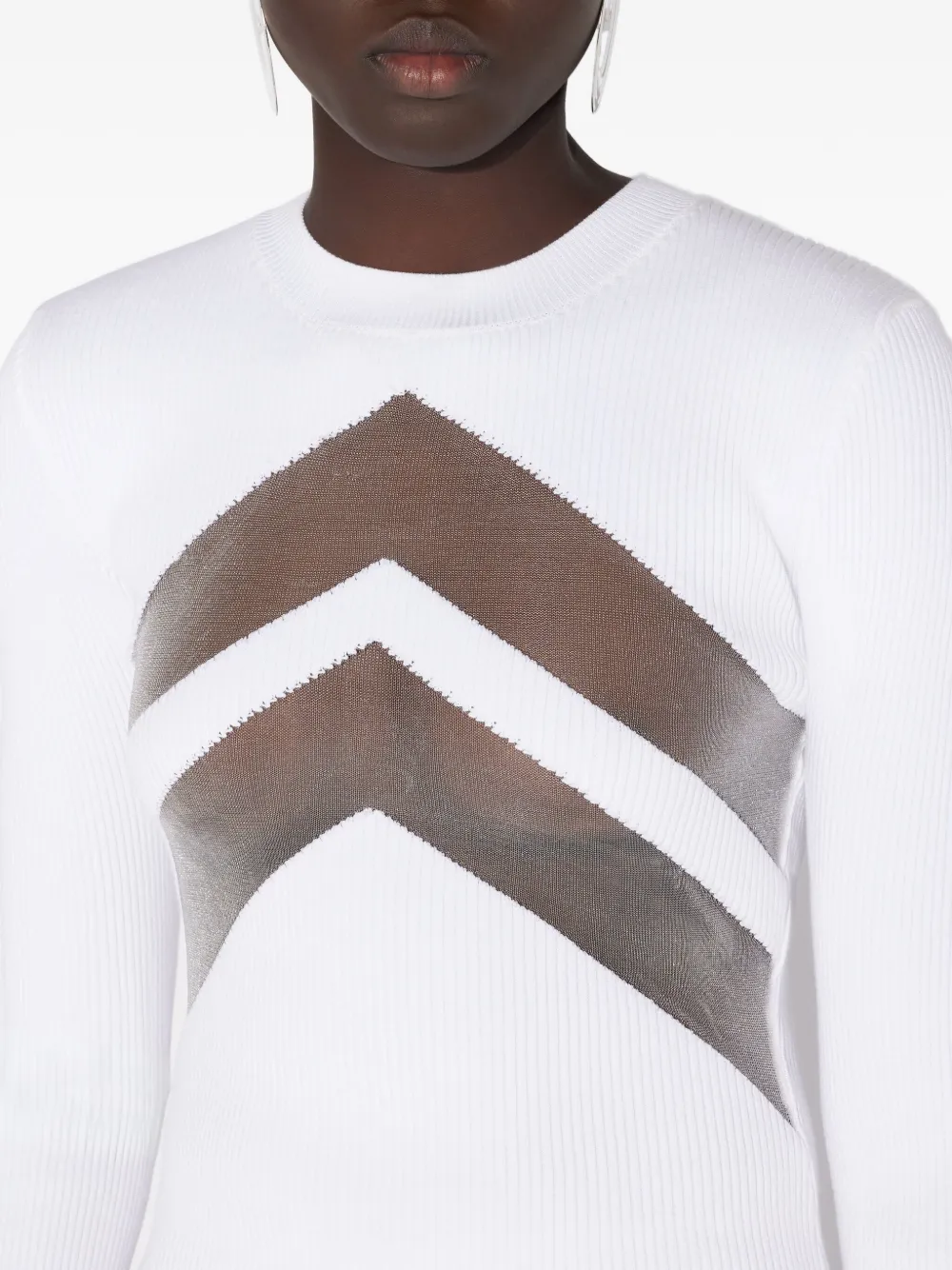 Jean Paul Gaultier Le Top Blanc À Chevrons In White