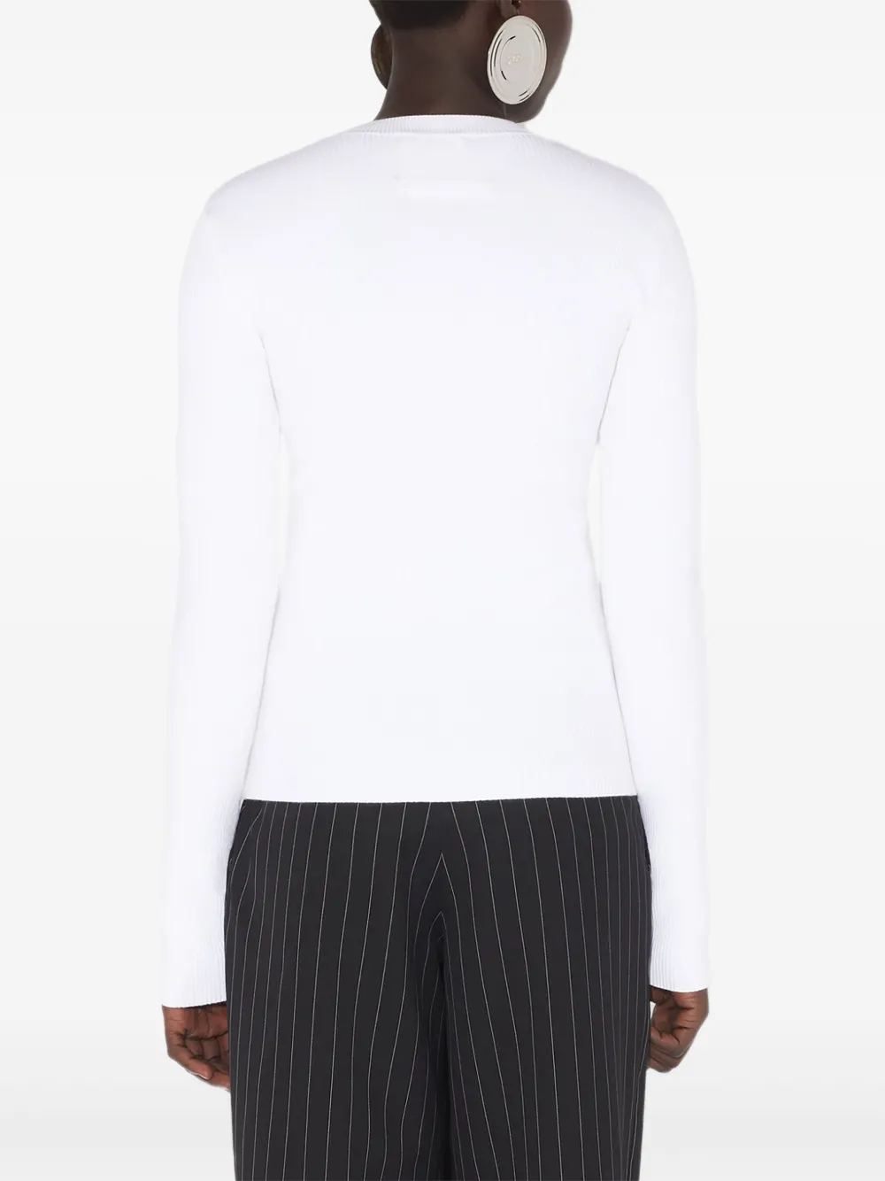 Jean Paul Gaultier Le Top Blanc À Chevrons In White