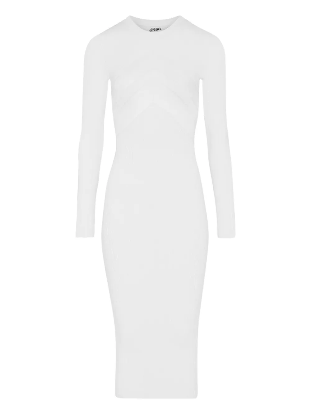 Jean Paul Gaultier Abito midi con inserti semi trasparenti - Bianco