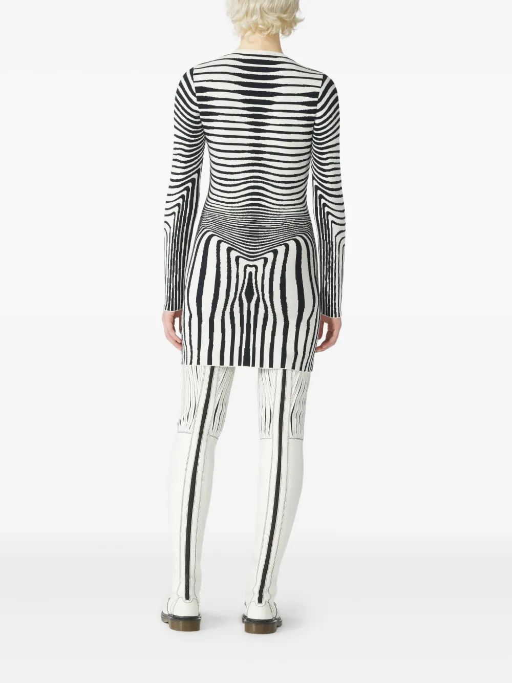 Jean Paul Gaultier Gestreepte jurk met lange mouwen - Beige