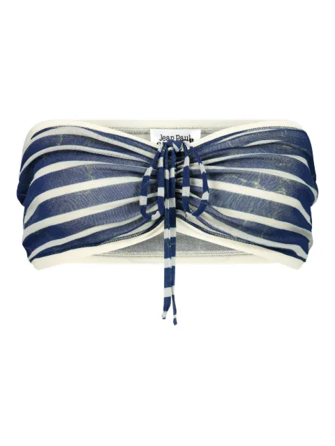 Jean Paul Gaultier Crackling Sailor gathered-striped bandeau top