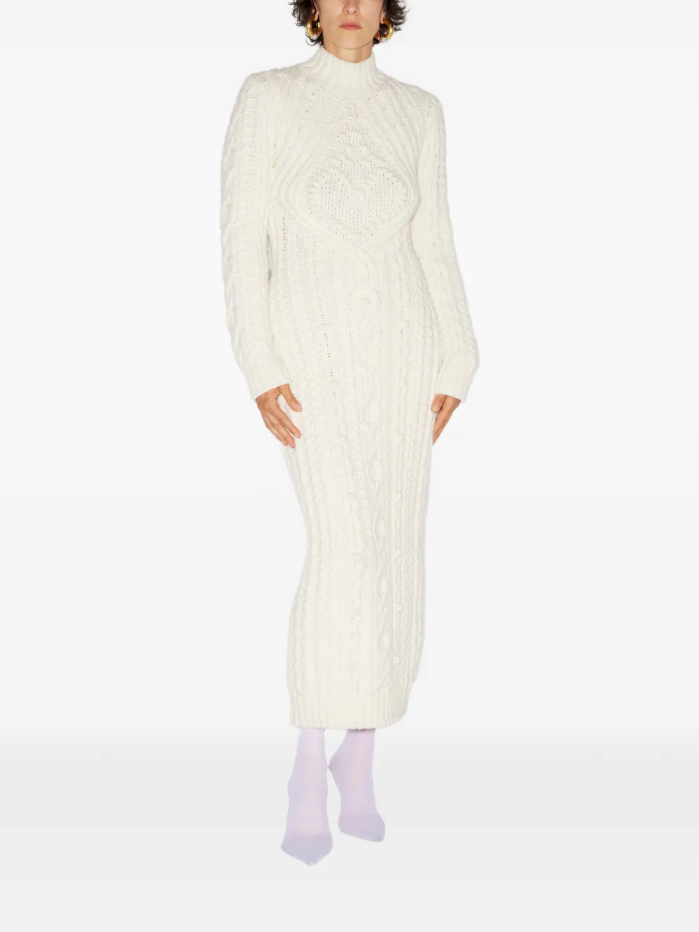 Jean Paul Gaultier Aran gebreide maxi-jurk Wit