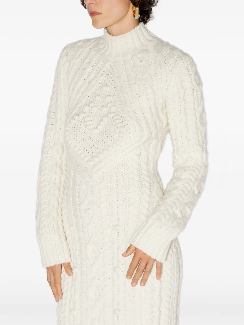 Jean Paul Gaultier Aran gebreide maxi-jurk Wit
