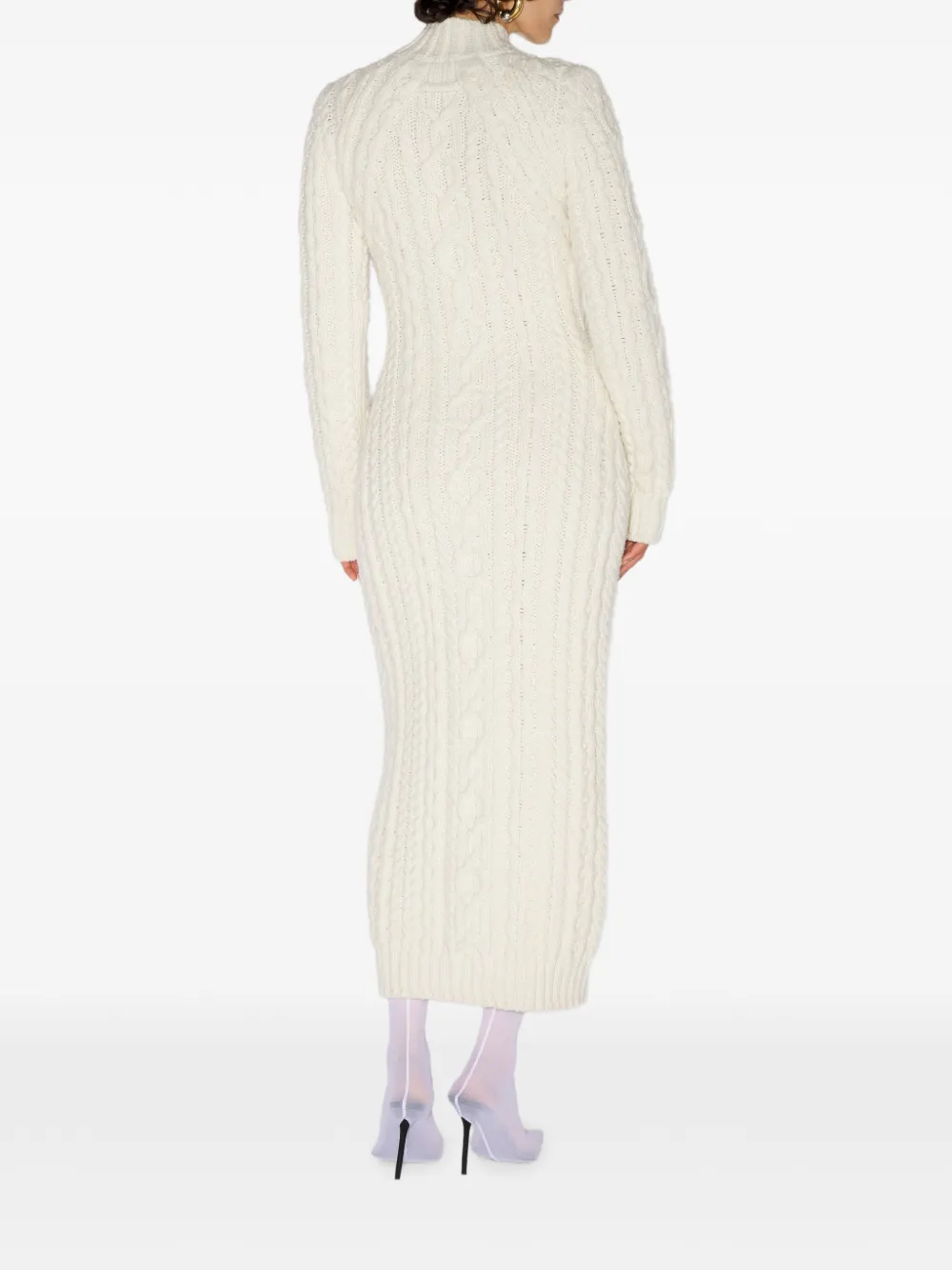 Jean Paul Gaultier Aran gebreide maxi-jurk Wit