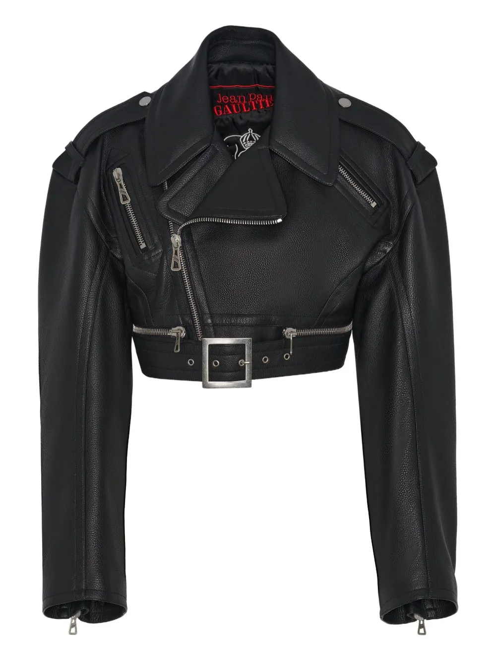 Jean Paul Gaultier Perfecto cropped leather jacket | Black | Image 1