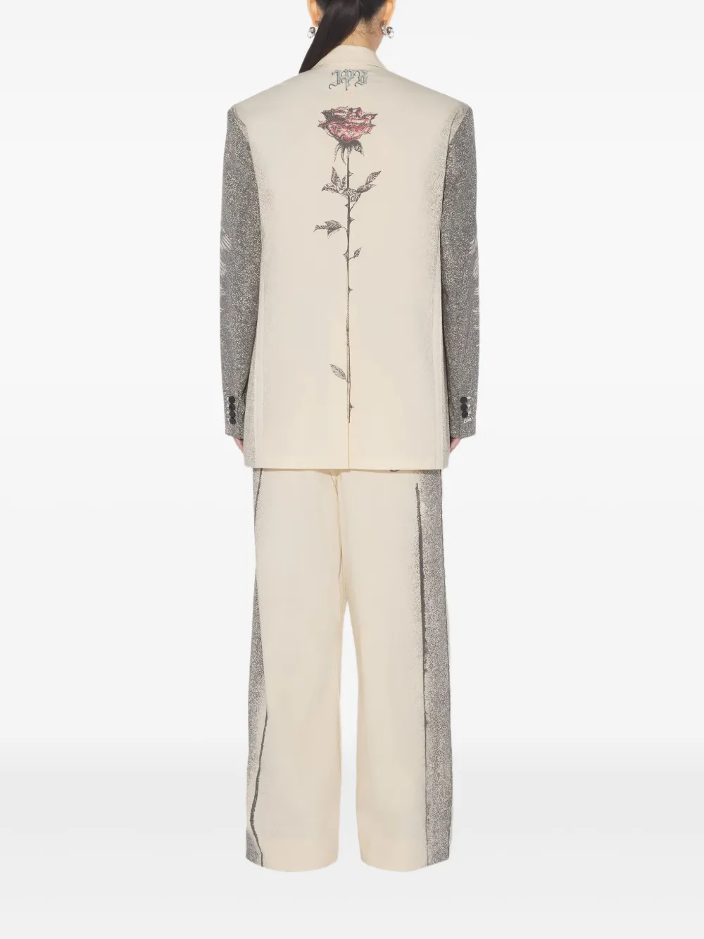 Jean Paul Gaultier Multi-tattoo Printd Blazer In Neutral