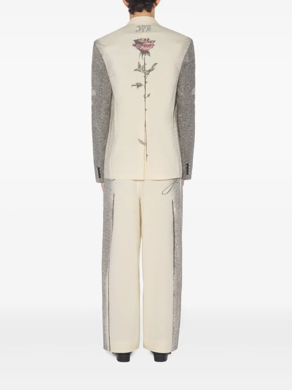 Jean Paul Gaultier Multi-tattoo Printd Blazer In Neutral