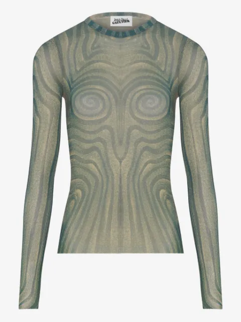 Jean Paul Gaultier Top Spiral a maniche lunghe