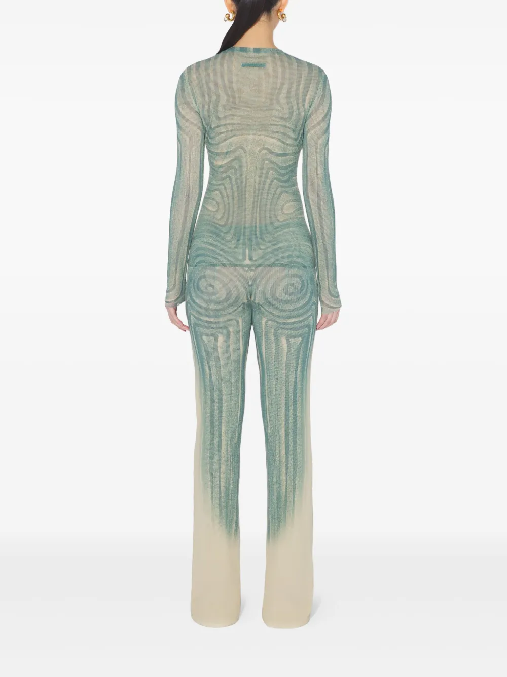 Jean Paul Gaultier Spiral top met print en lange mouwen Groen