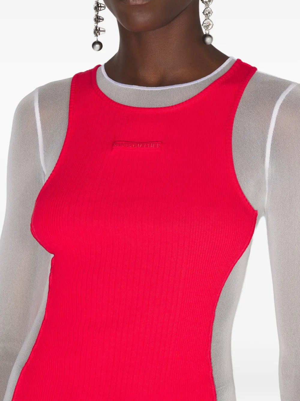 Jean Paul Gaultier T-shirt Im Layering-look In Red