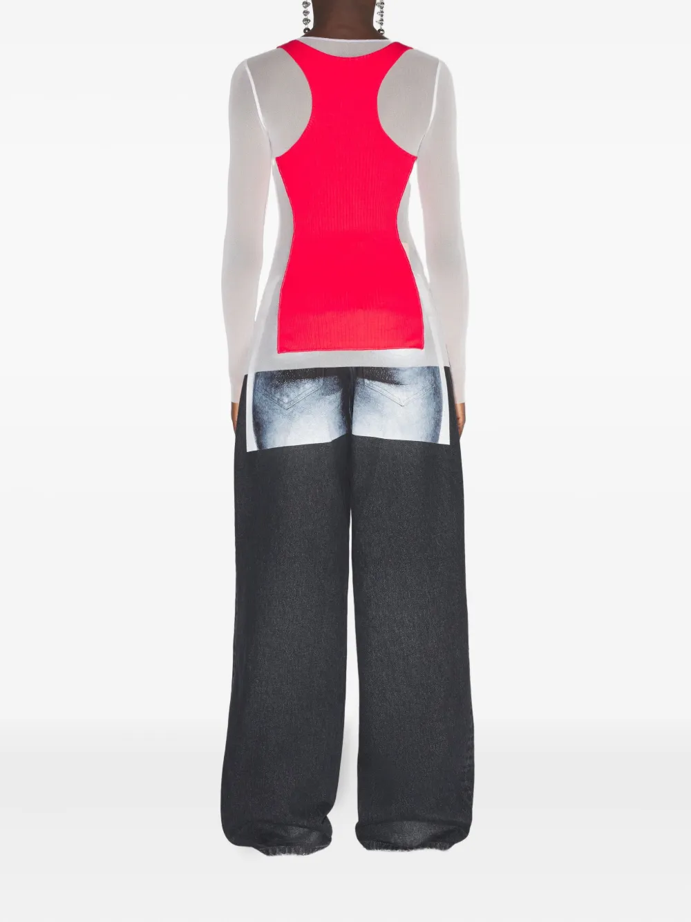 Jean Paul Gaultier T-shirt Im Layering-look In Red