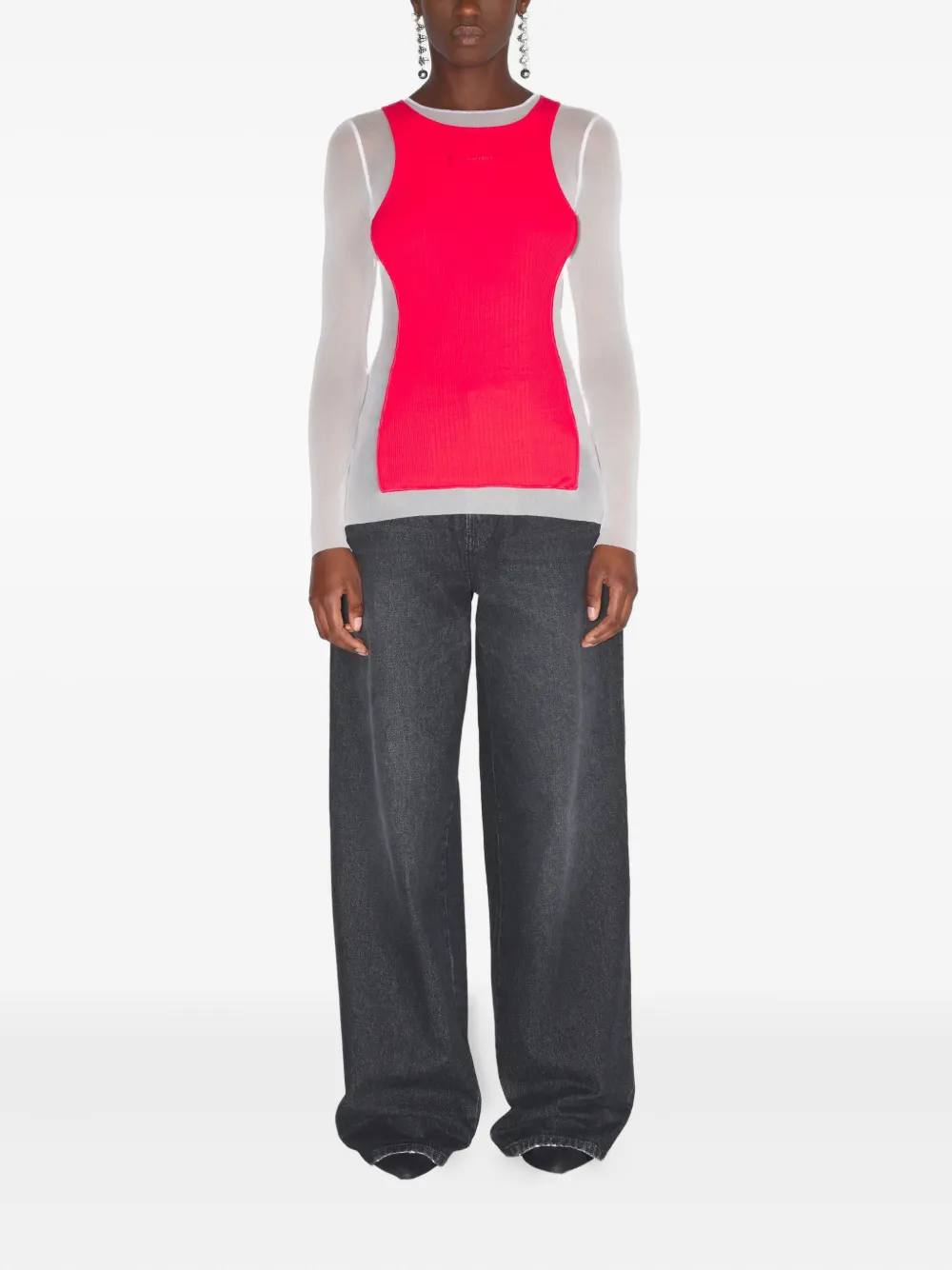 Jean Paul Gaultier T-shirt Im Layering-look In Red