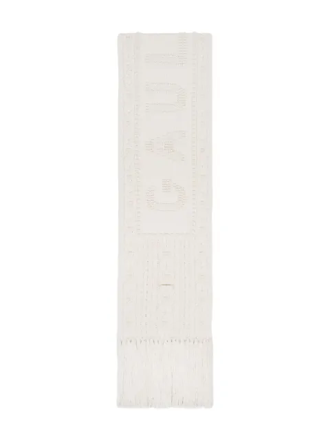 Jean Paul Gaultier Je T'aime aran-knitted fringed scarf