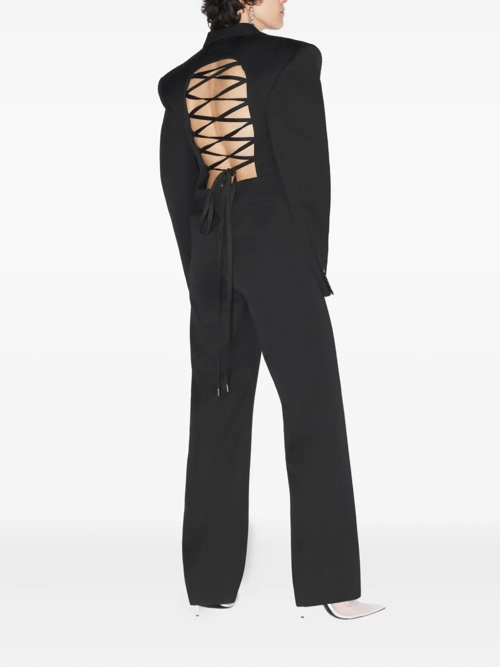 Jean Paul Gaultier Lacing Detail Tailored Jumpsuit In Multi