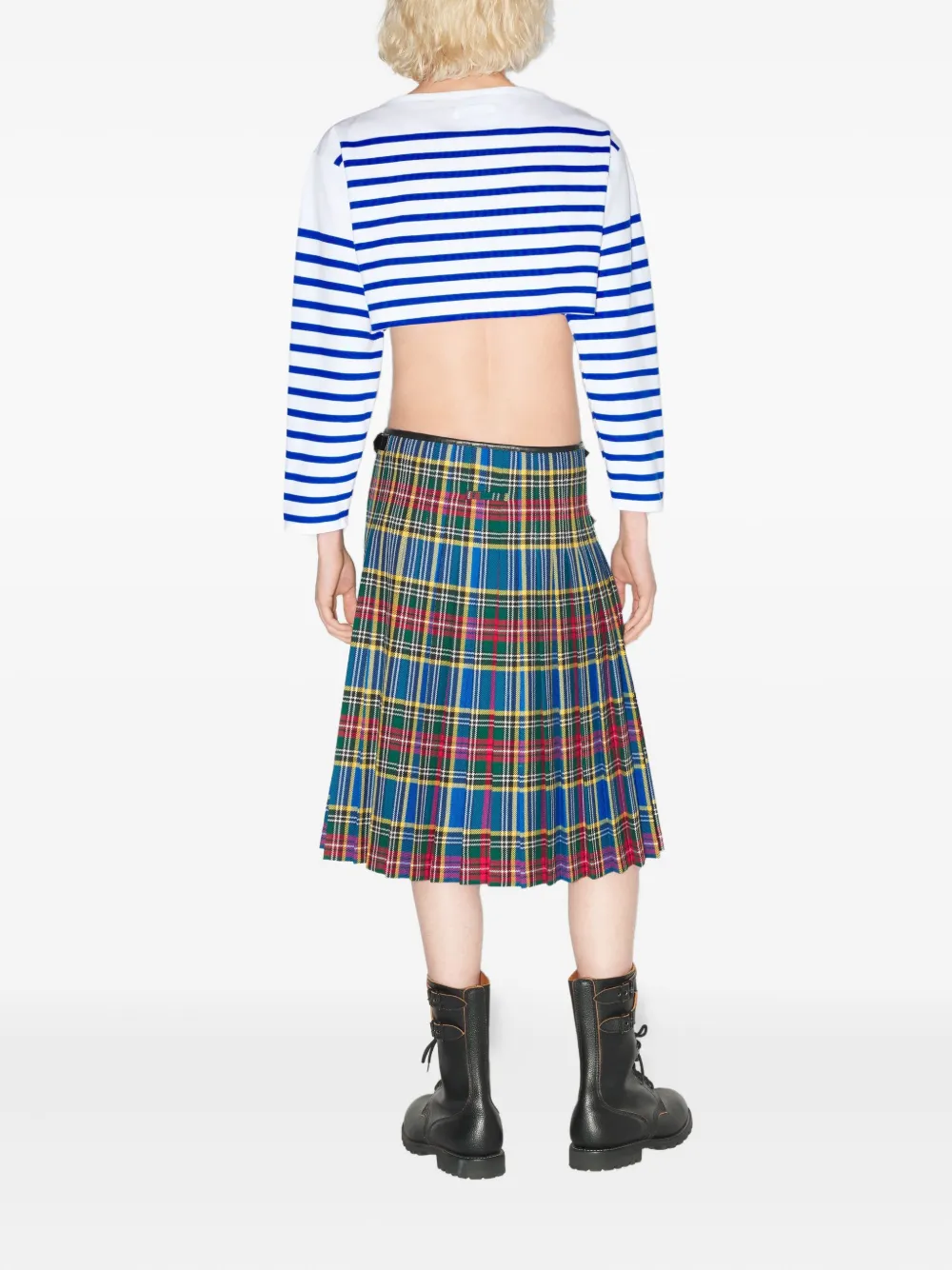 Jean Paul Gaultier Gestreepte cropped top met lange mouwen Wit
