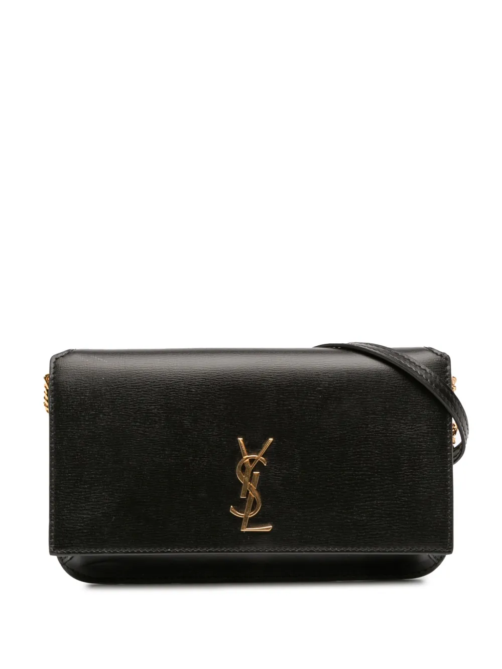 Saint Laurent Pre-Owned 2021 Leather Monogram Cassandre Phone Holder crossbody bag | Black | Image 1