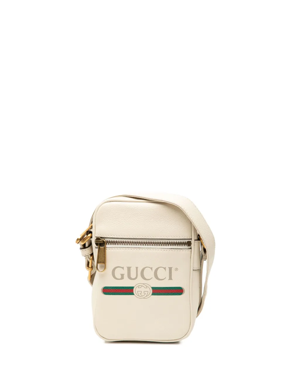 Gucci Pre-Owned 2000-2015 ミニ グレインカーフ ロゴ ショルダーバッグ - ホワイト