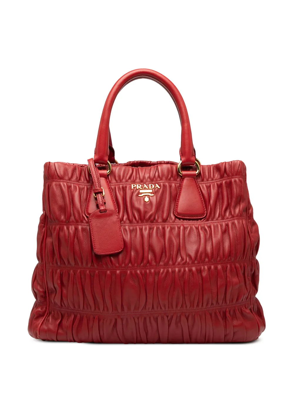Prada Pre-Owned 2010-2025 Nappa Gaufre ハンドバッグ - レッド Prada Pre-Owned 2010-2025 Nappa Gaufre ハンドバッグ - レッド