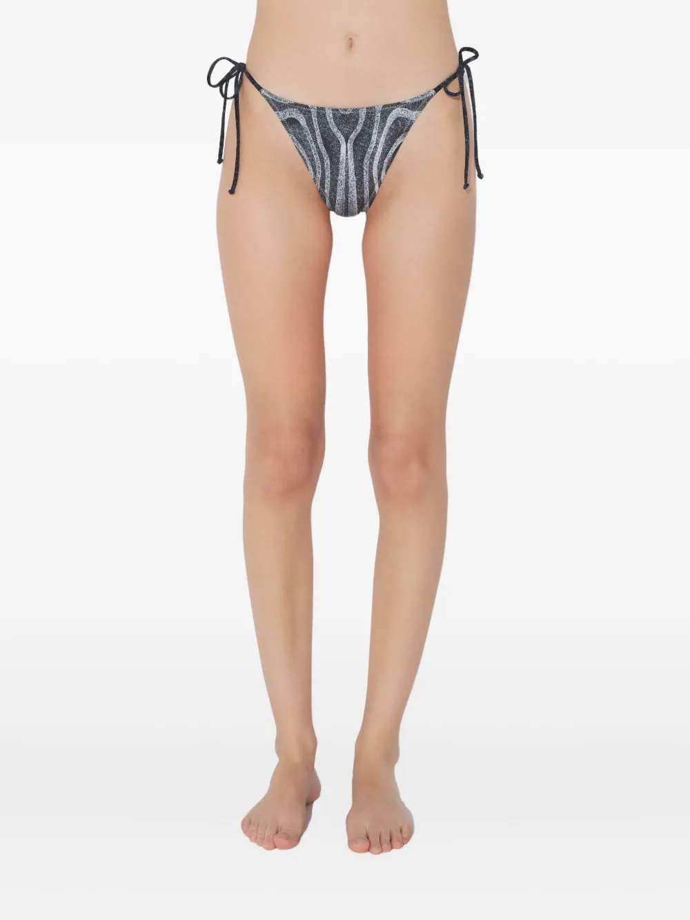 Jean Paul Gaultier Bikinislip met print en strik Zwart