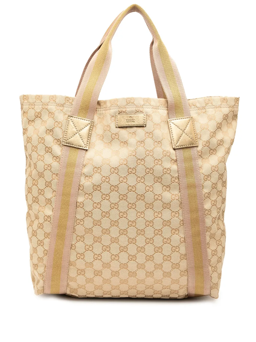 Gucci Pre-Owned 2000-2015 GGキャンバス ウェブ トートバッグ - ブラウン Gucci Pre-Owned 2000-2015 GGキャンバス ウェブ トートバッグ - ブラウン