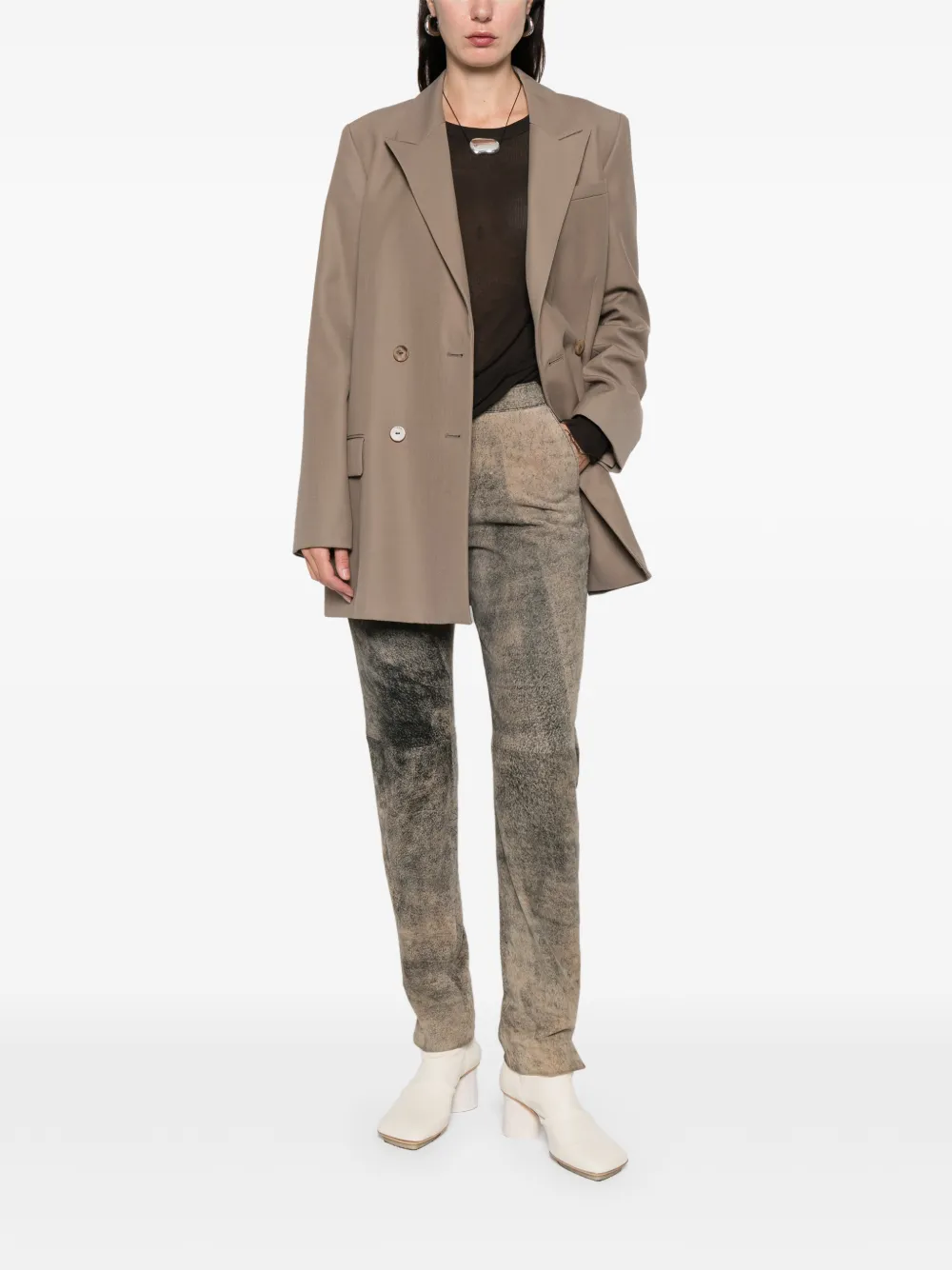 Romeo Gigli Pre-Owned 1990s suède broek - Beige