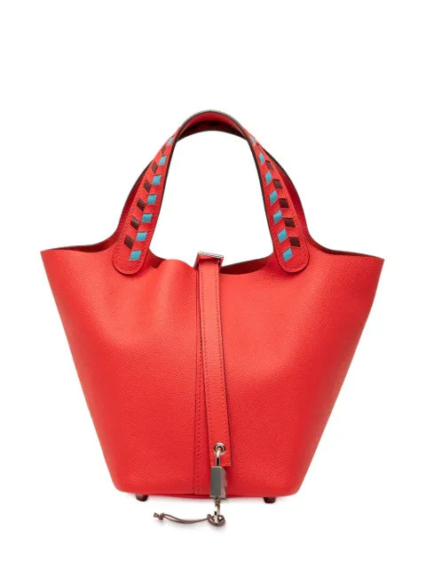 Hermès Pre-Owned bolsa de mano Tressage Picotin Lock 18 de piel Epson 2020