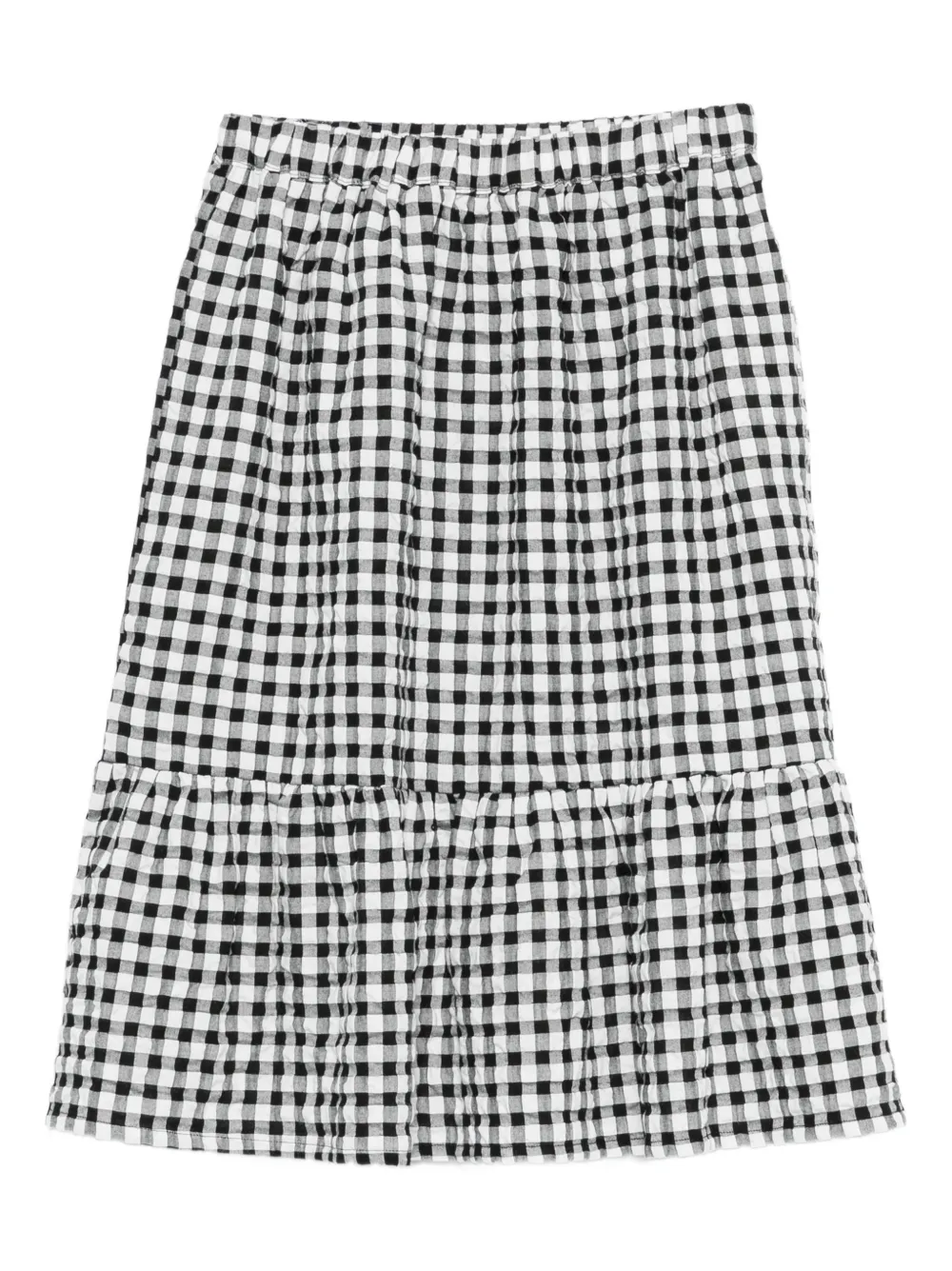 Andorine gingham-pattern ruffled skirt | Black | Image 1