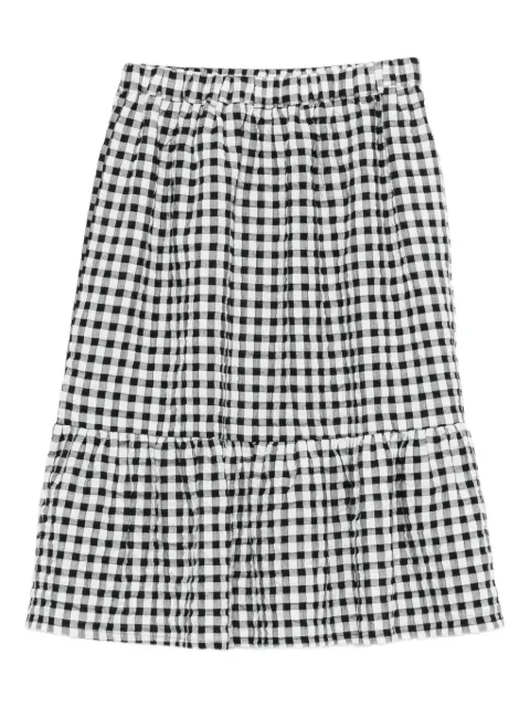 Andorine gingham-pattern ruffled skirt