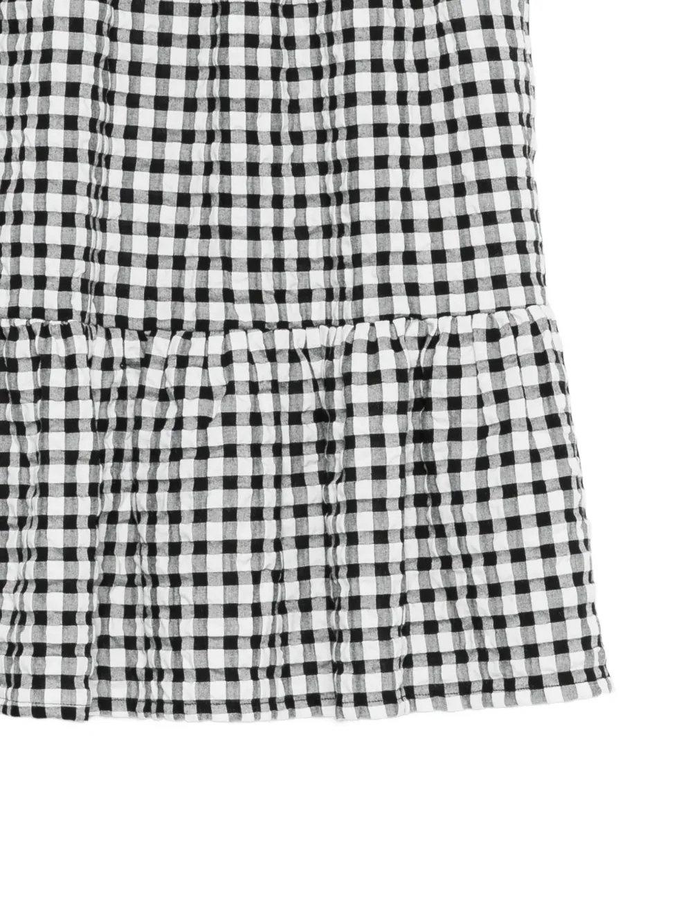 Andorine Rok met gingham ruit en ruches Zwart