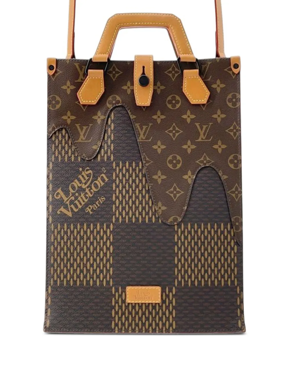 Louis Vuitton Pre-Owned 2021-2025 Nigo Giant Damier Ebene Monogram Mini Tote satchel - Marrone