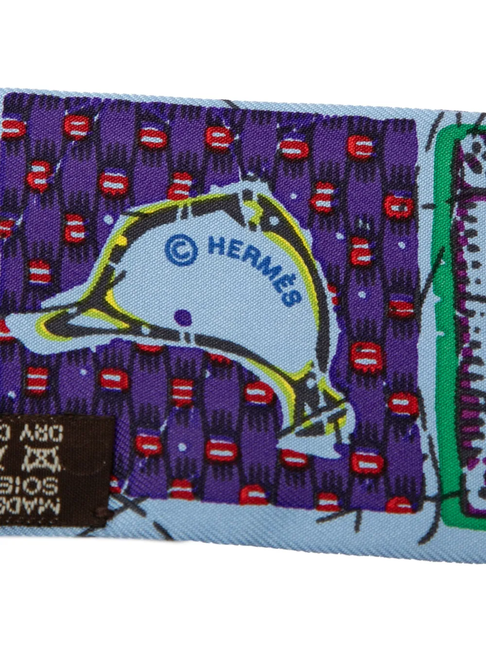 Pre-owned Hermes 2010-2025 Le Boubou H Twilly Silk Scarf Scarves In Blue