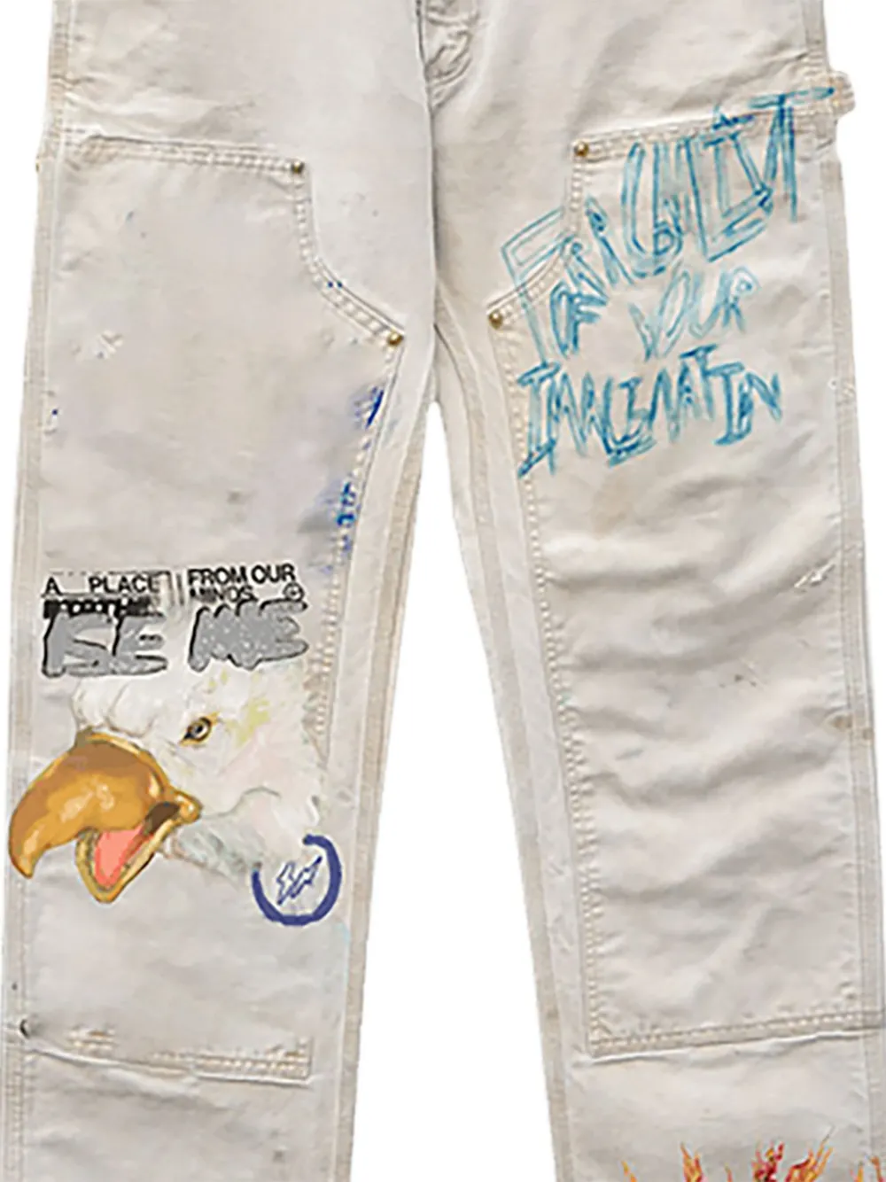 Travis Scott Cactus Jack 绘画效果长裤 | 直筒裤 | Image 2