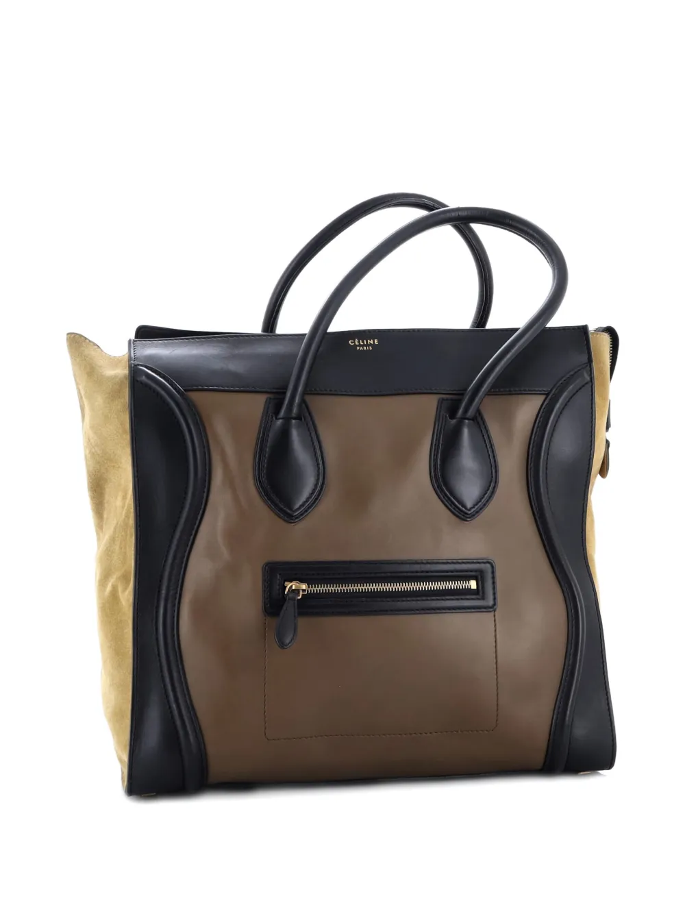 Celine Pre-Owned Tricolor Luggage Bag Leather Medium tote bag - ブラウン